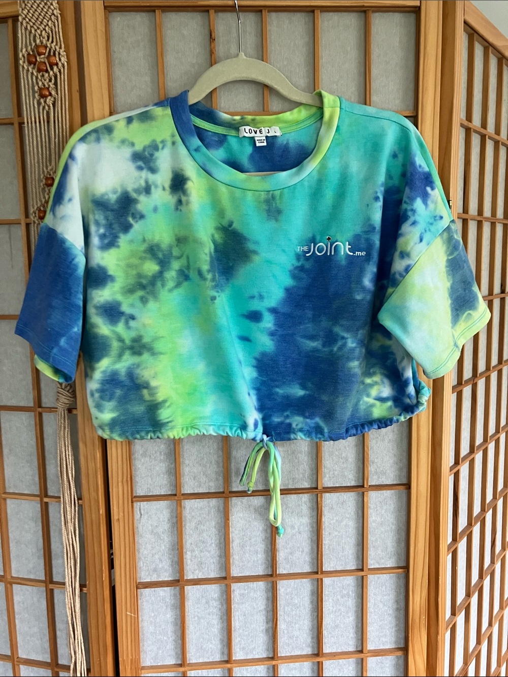 Portland Maine Dispensary "The Joint" Large Tie-Dye Drawstring Crop DEADSTOCK